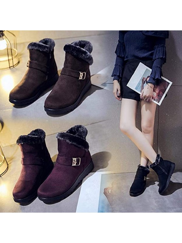 Women's Boots Fashion Winter Warm Ankle Snow Boots 