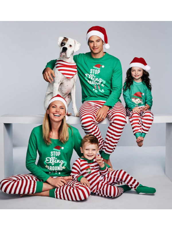 Chrimas Stop Elfing Around Family Pajamas 4 Sets