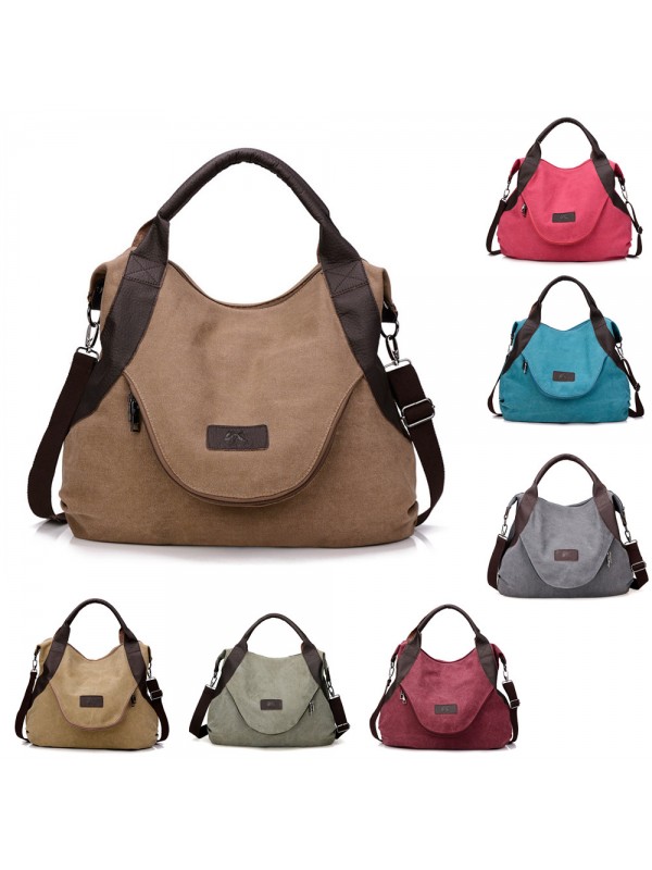 Retro Canvas Bag Large Capacity Shoulder Handbag
