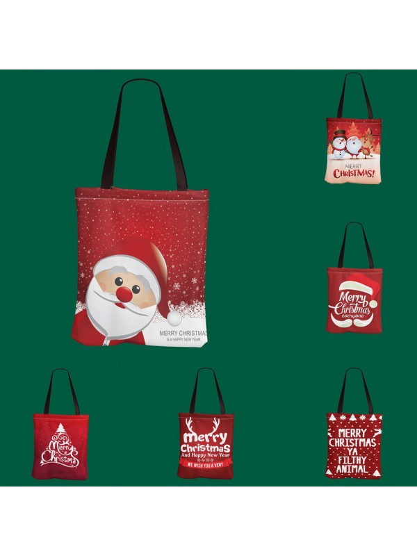 Christmas Santa Snowman Gift Candy Canvas Bag